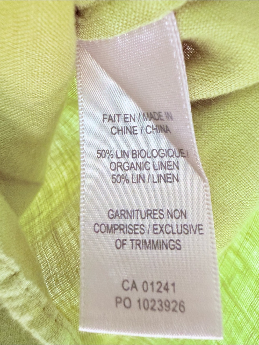 Simons Light Green Organic Linen V-Neck Button Tank - Picture 6 of 6